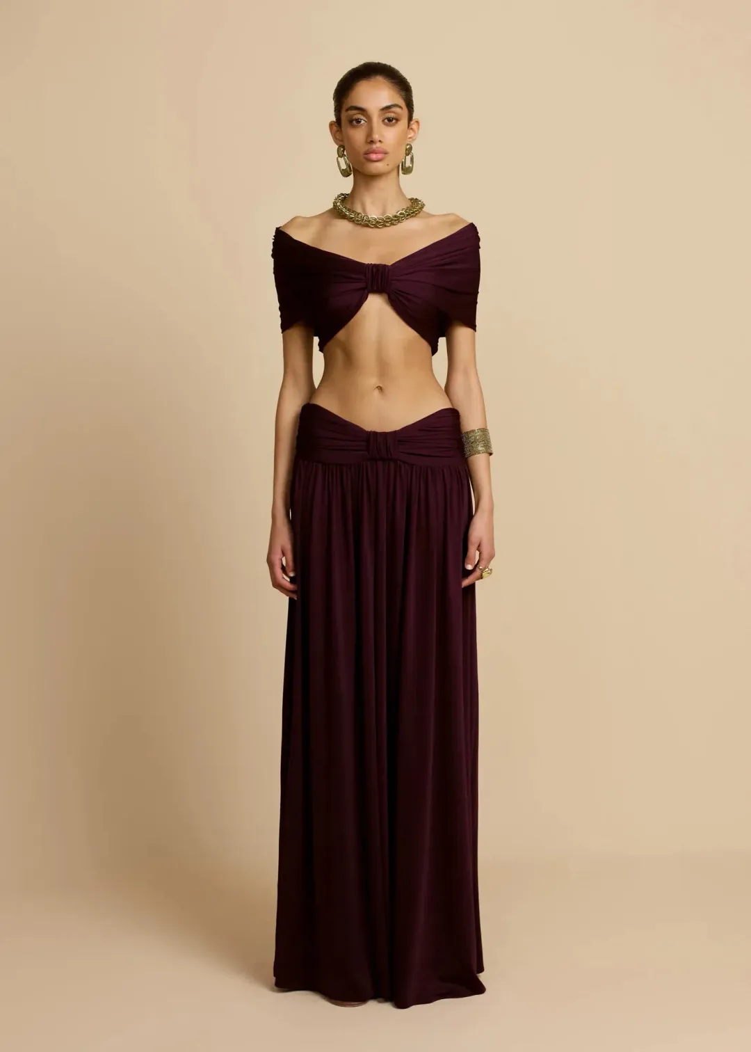 Arcina Ori Alessia Top And Skirt Set In Plum Size 8/ S for rent on The Volte - main image