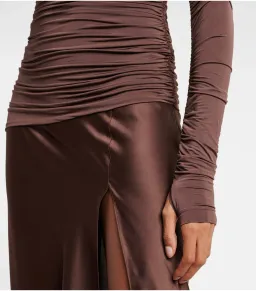 Sir the Label Alessia Draped Maxi Gown Brown Size 0 / AU 6  for rent on The Volte - image 4