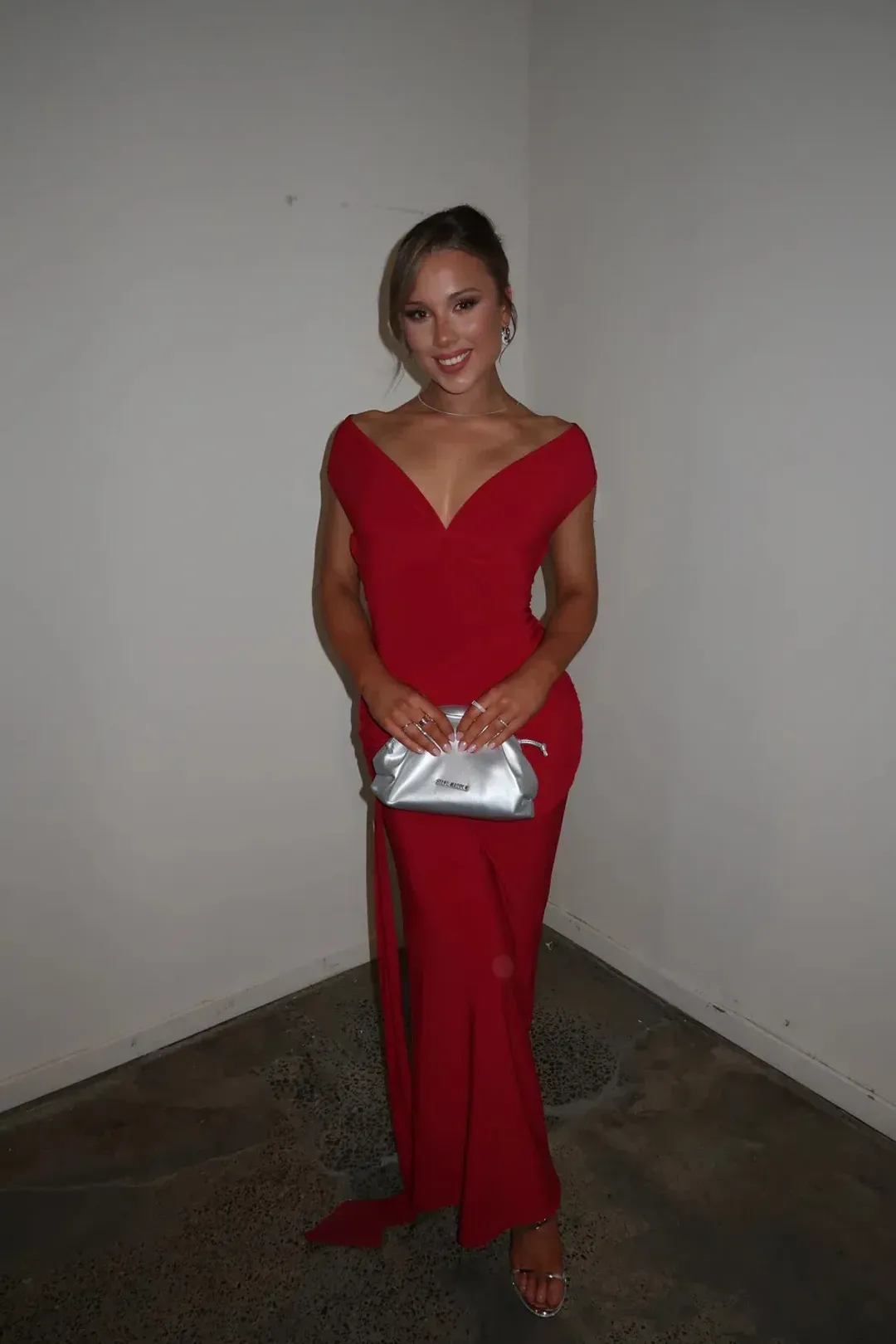 Deconduarte Ivana Jersey Maxi Dress in Pure Red Size XS / AU 8  for rent on The Volte - main image