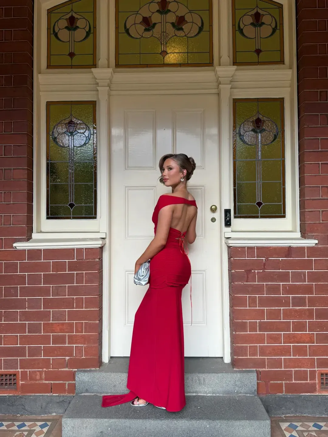 Deconduarte Ivana Jersey Maxi Dress in Pure Red Size M / AU 10 for rent on The Volte - main image