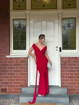 Deconduarte Ivana Jersey Maxi Dress in Pure Red Size M / AU 10 for rent on The Volte - image 1