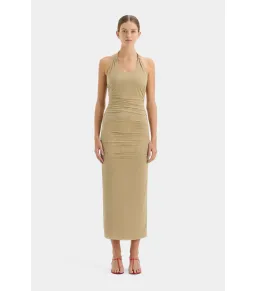 Sir the Label Jacques Mesh Halter Dress in Olive Size 1 / AU 8 for rent on The Volte - image 1