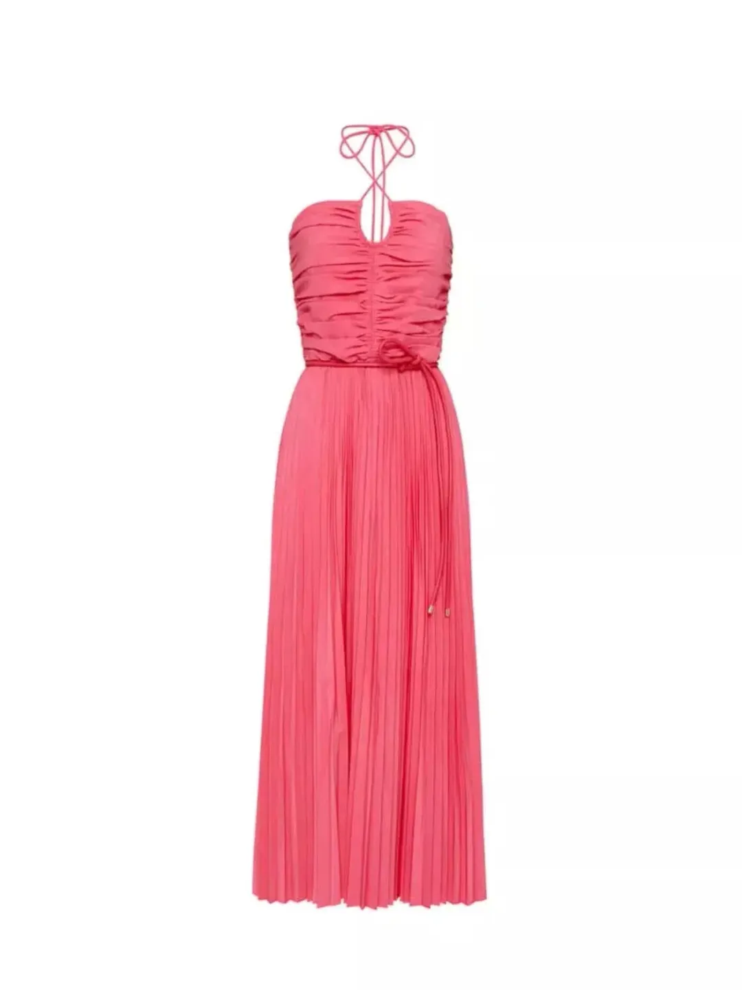 Rebecca Vallance Rosa Halter Midi Dress Pink Size AU 14 for rent on The Volte - main image