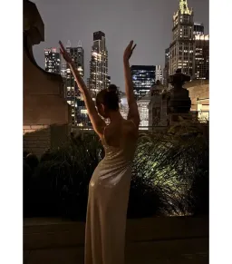 Manning Cartell High Voltage Slip Maxi Dress Nude Silver Sequin Size AU 6  for rent on The Volte - image 5