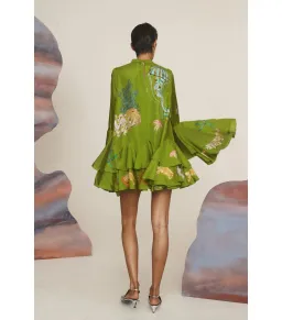 Alemais Aquatica Silk Mini Dress Green Size AU 8 for rent on The Volte - image 4