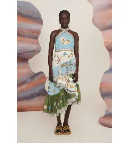 Alémais Bath House Midi Dress Print Size 12 for rent on The Volte - image 1