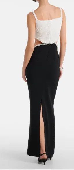 Self Portrait Faux Pearl Cutout Crepe Gown  for rent on The Volte - image 2