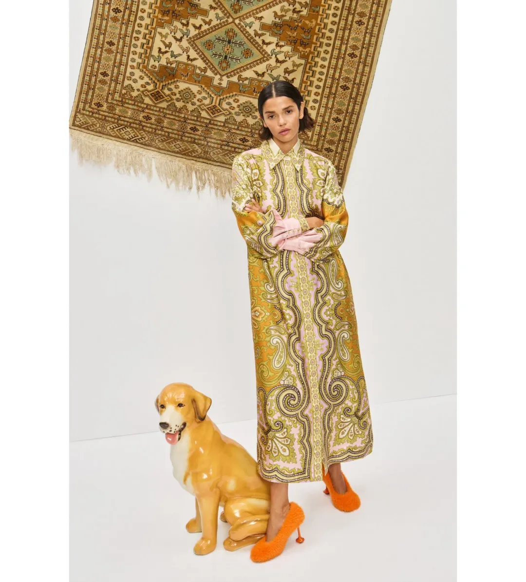 Alémais Clemenza Silk Maxi Shirtdress Print Size AU 6 for rent on The Volte - main image