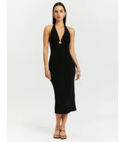 MISHA Theodora Midi Dress Black Size AU 8 for rent on The Volte - image 2