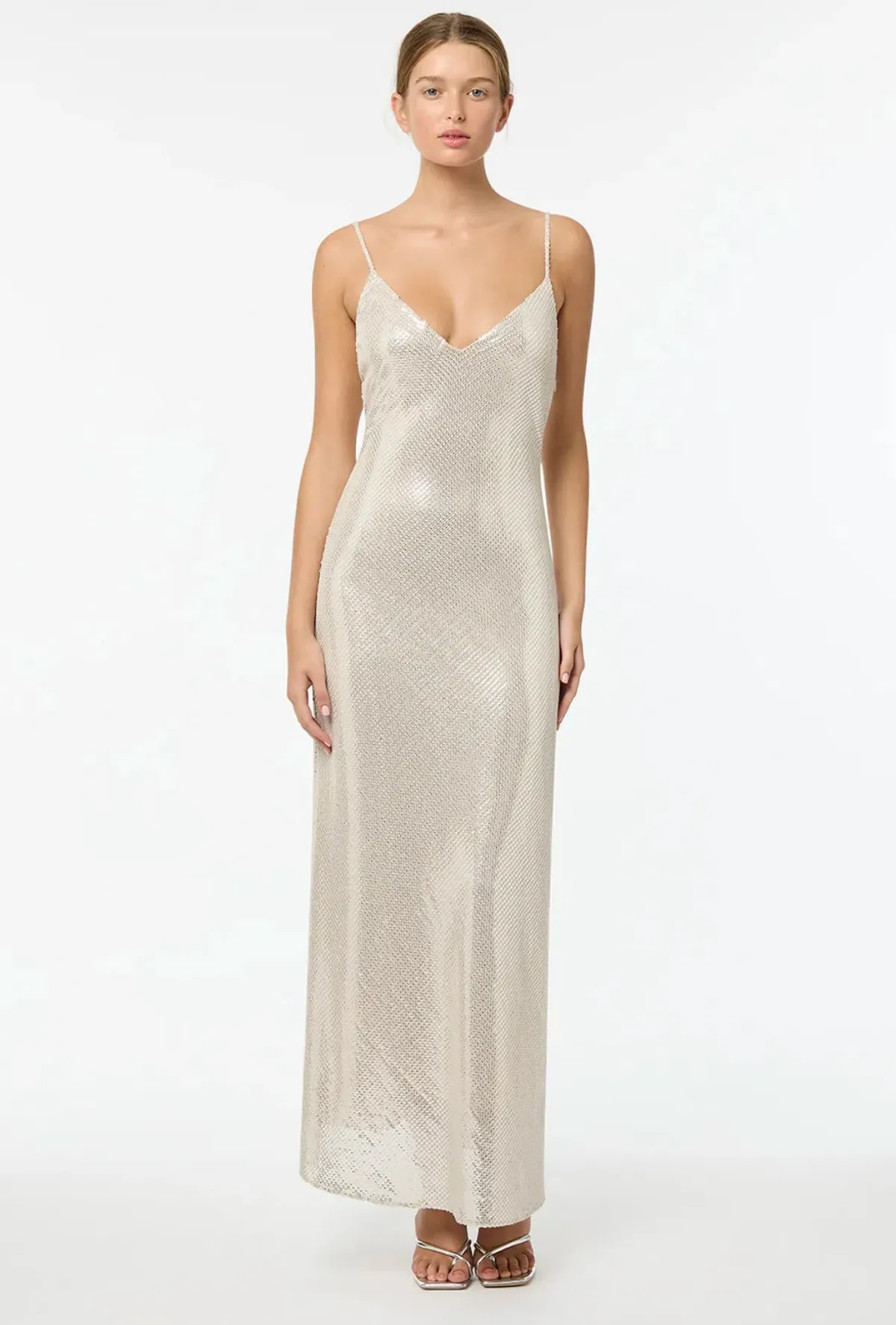 Manning Cartell High Voltage Slip Dress Nude Silver Size 10 for rent on The Volte - main image