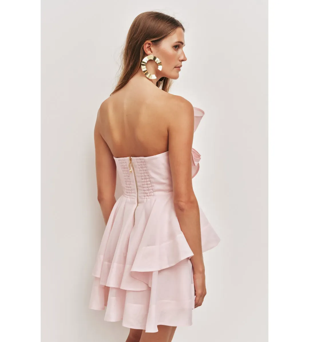 AJE Selestia Mini Dress Ash Pink Size 12 for rent on The Volte - main image