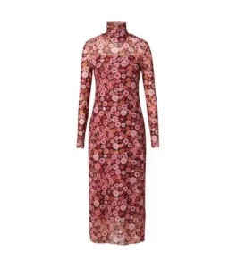 Scanlan Theodore Floral Mesh Midi Dress Pink Floral Size AU 6 for rent on The Volte - image 4