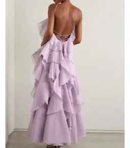 Aje Pandorea Layered Maxi Dress Purple Size AU 12 for rent on The Volte - image 2