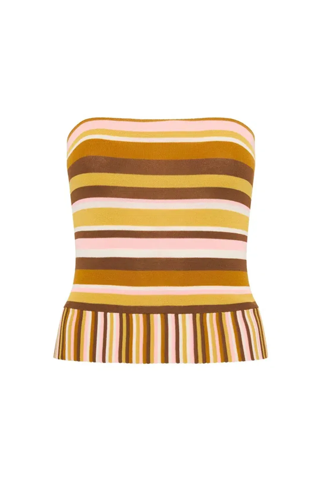 Faithfull Citara Strapless Top & Maxi Skirt Set in Cocoa Size 8 for rent on The Volte - main image