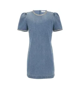 Zimmermann Crush Embellished Denim Mini Dress Blue Size 2 / AU 12 for rent on The Volte - image 6