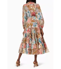 Zimmermann Cassia Patch Wrap Midi Dress Print Size 1 / AU 10 for rent on The Volte - image 3