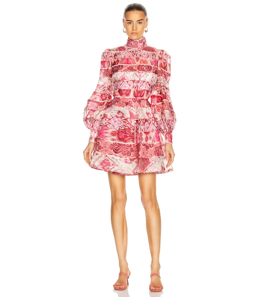 Zimmermann Wavelength Spliced Mini Dress Pink Size 1 / AU 10 for rent on The Volte - main image