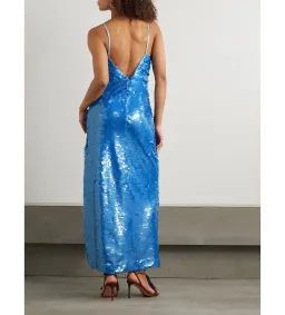 Alemais Stellar Sequin Slip Maxi Dress Exclusive Blue Size 6 for rent on The Volte - image 3
