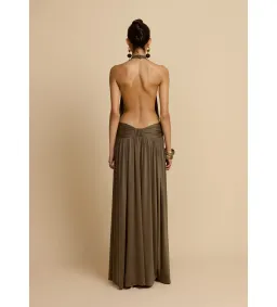Arcina Ori Santina Maxi Dress in Khaki Size 10 for rent on The Volte - image 2