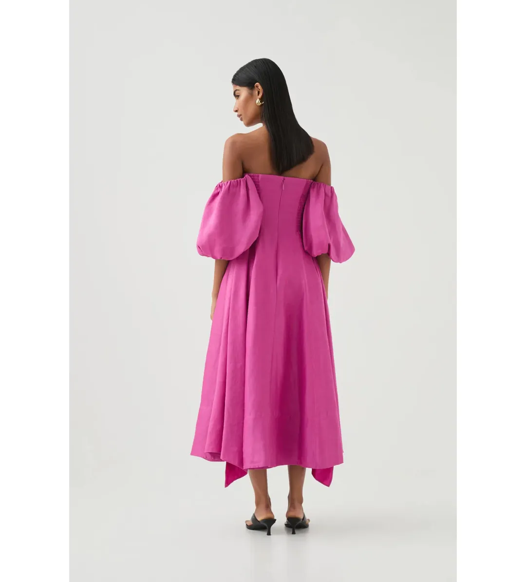 Aje Incarnation Midi Dress Magenta Size 10 for rent on The Volte - main image