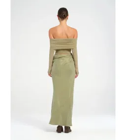 Benni Yasmin Off-Shoulder Maxi Dress Pistachio Size 10 for rent on The Volte - image 5