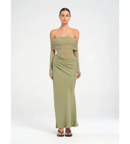 Benni Yasmin Off-Shoulder Maxi Dress Pistachio Size 10 for rent on The Volte - image 3