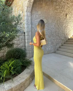 Asta Resort Natalia Dress Chartreuse Sequin Size Small for rent on The Volte - image 2