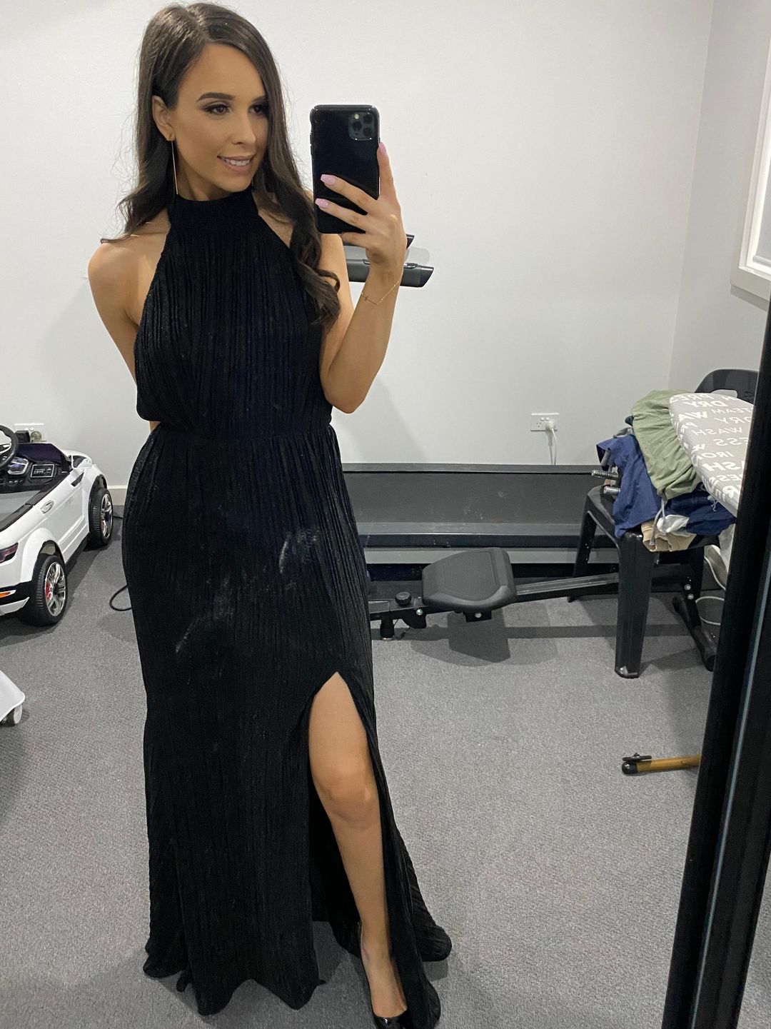 Elle Zeitoune Blair Rose Black Dress Size 6 for rent on The Volte - main image