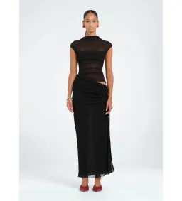 Benni Milo Mesh Maxi Dress in Black Size 8 for rent on The Volte - image 1