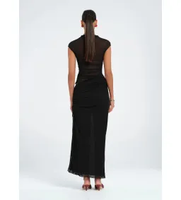 Benni Milo Mesh Maxi Dress in Black Size 8 for rent on The Volte - image 3