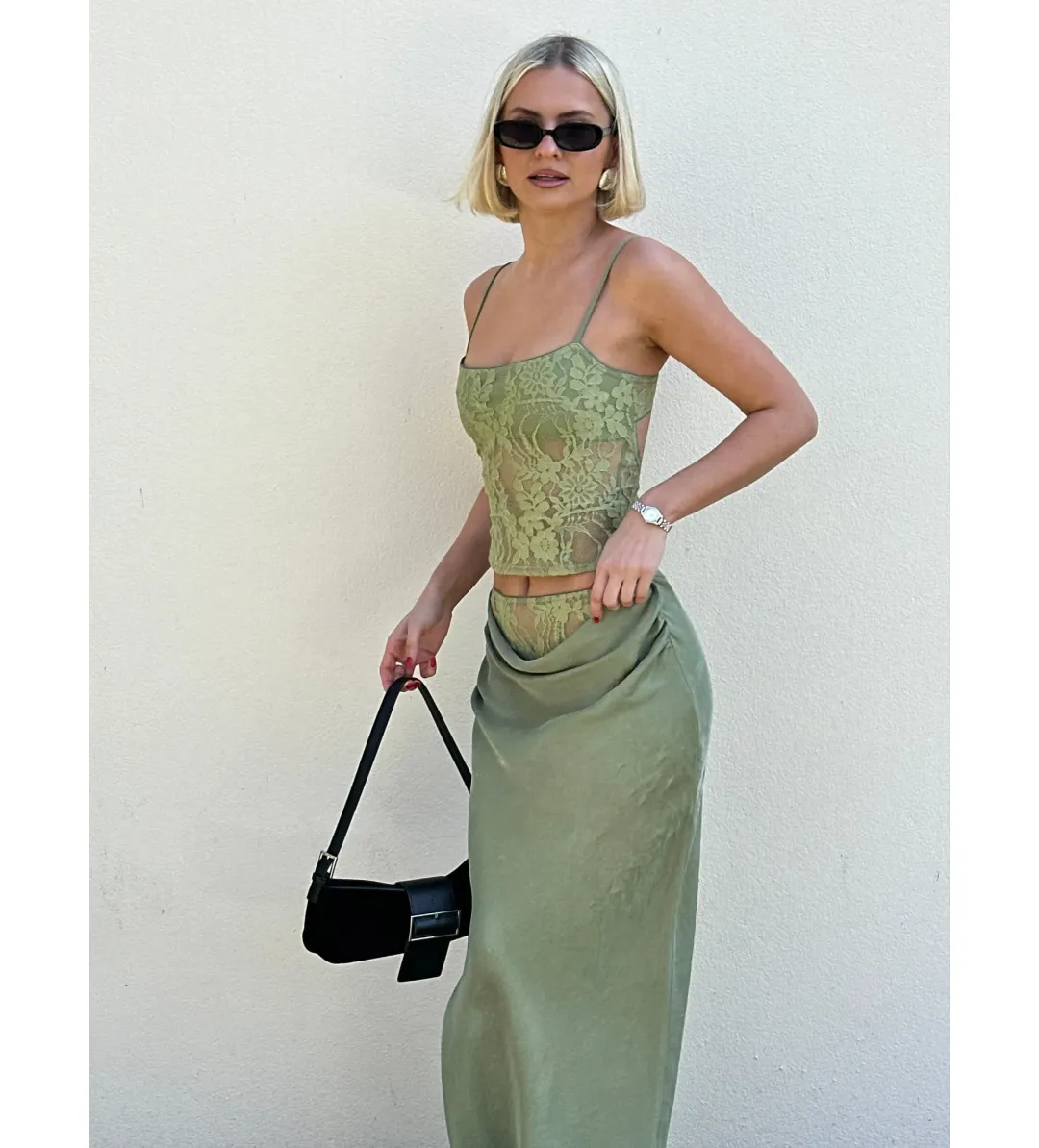 Benni Miko Maxi Set in Pear Size 8 for rent on The Volte - main image