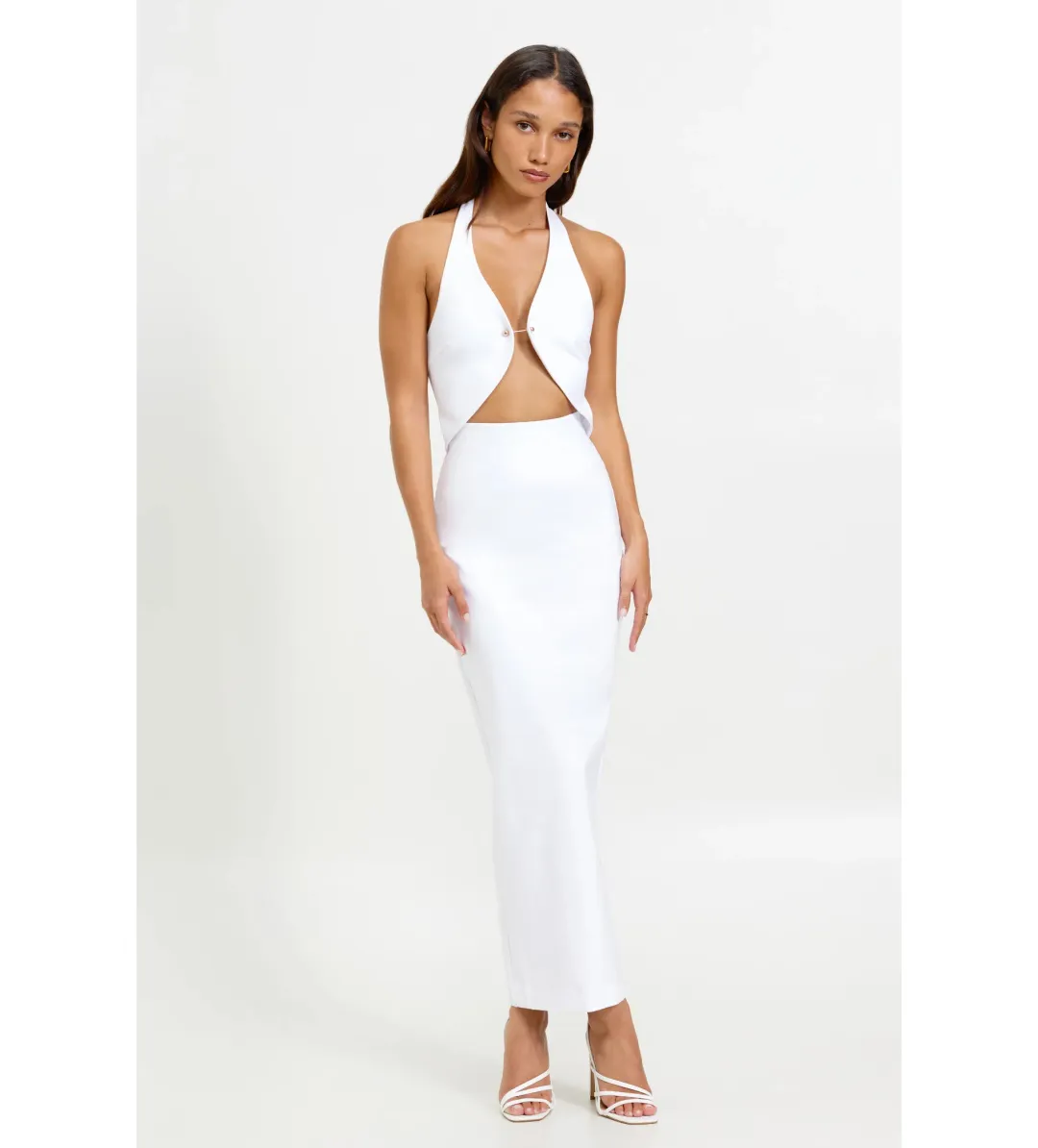 Lexi Pirro Midi Dress in White Size AU  8 for rent on The Volte - main image