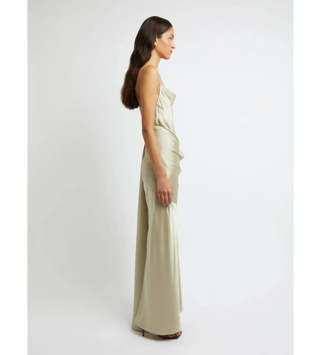 Christopher Esber Verdant Falls Draped Maxi Dress Putty Size AU 6 for rent on The Volte - main image