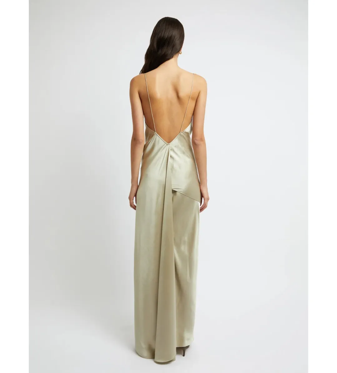 Christopher Esber Verdant Falls Draped Maxi Dress Putty Size AU 6 for rent on The Volte - main image