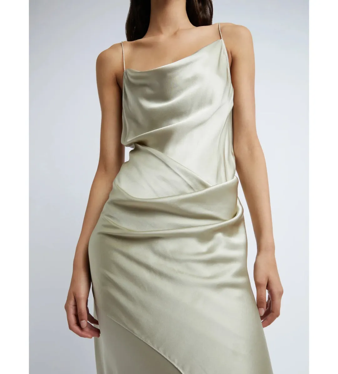 Christopher Esber Verdant Falls Draped Maxi Dress Putty Size AU 6 for rent on The Volte - main image
