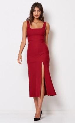 Bec and Bridge Schiffer Midi Dress Red Size 8 for rent on The Volte - image 1