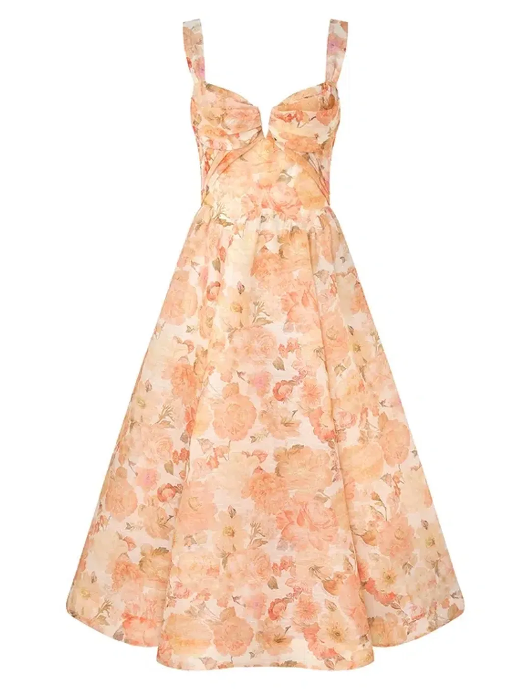 Zimmermann The Rebellion Drape Midi Dress in Golden Bloom Size 3/AU 14 for rent on The Volte - main image