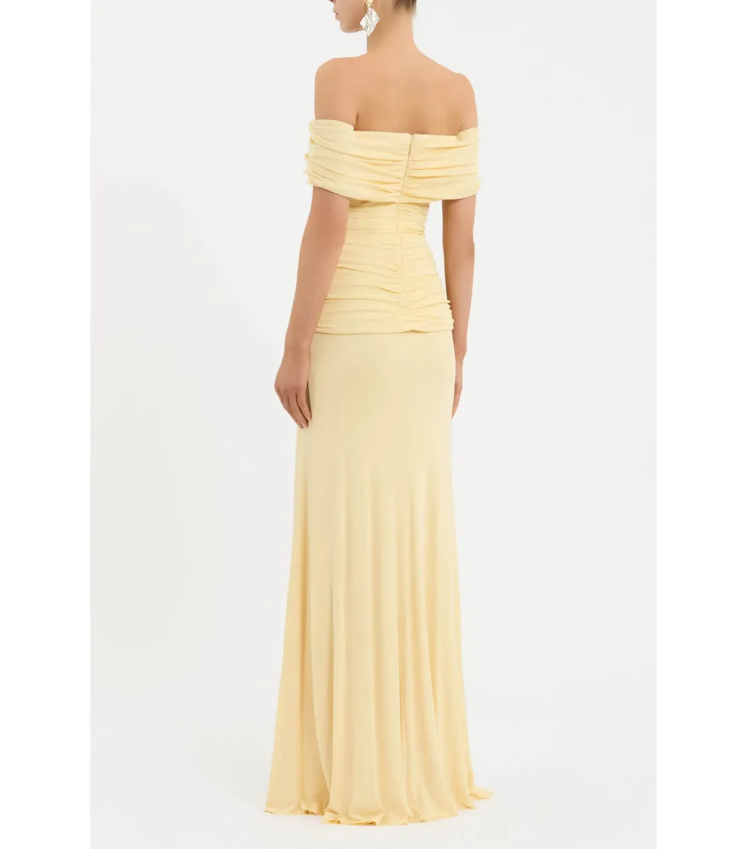 Rebecca Vallance Zaley Off The Shoulder Maxi Dress Yellow Size AU 6 for rent on The Volte - main image