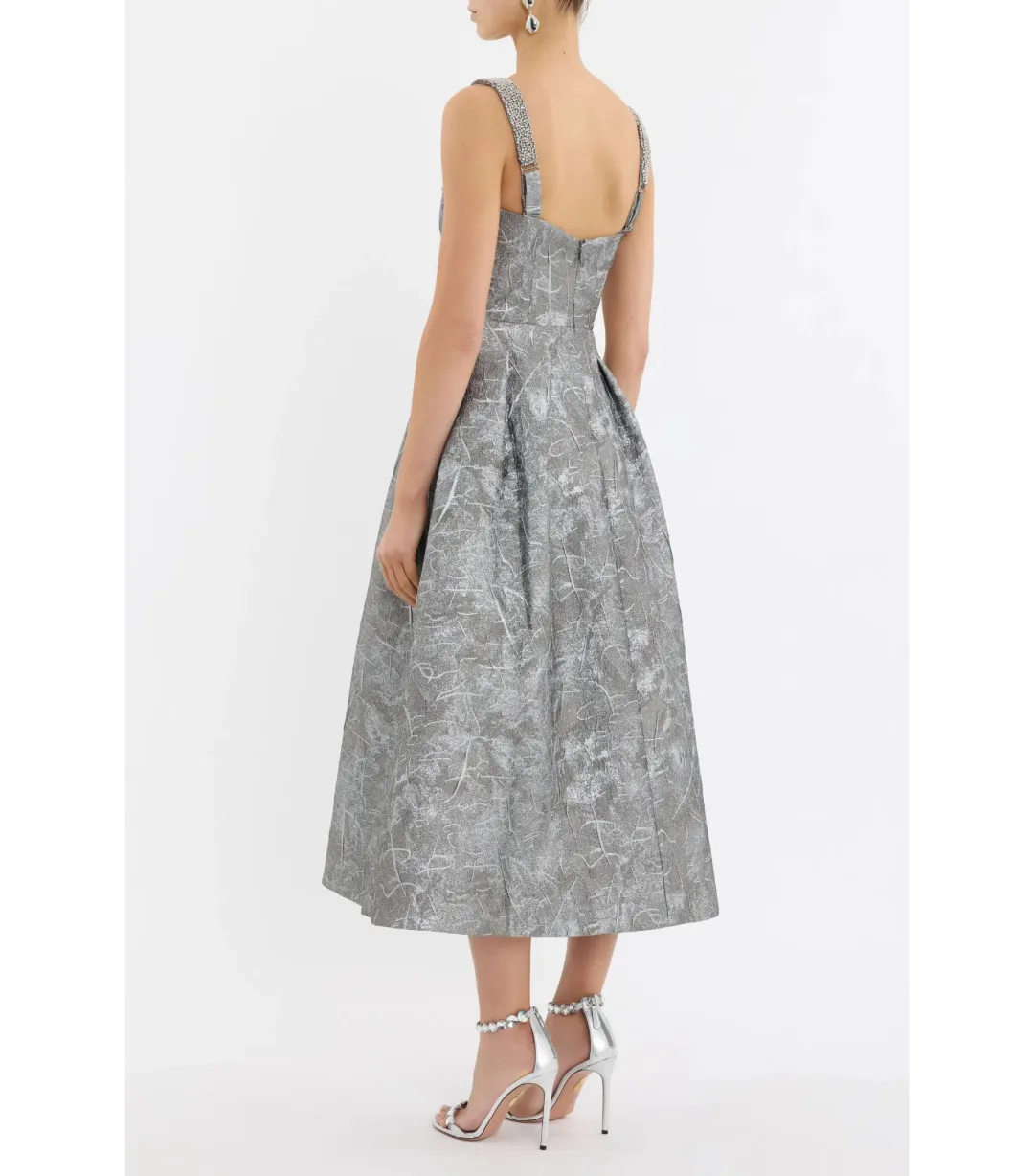 Rebecca Vallance Sterling Midi Dress Grey Size AU 6 for rent on The Volte - main image
