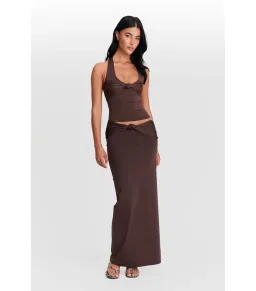 Sasha Therese Mila Skirt and Blair Top Set Chocolate Brown Size AU 4 for rent on The Volte - image 1