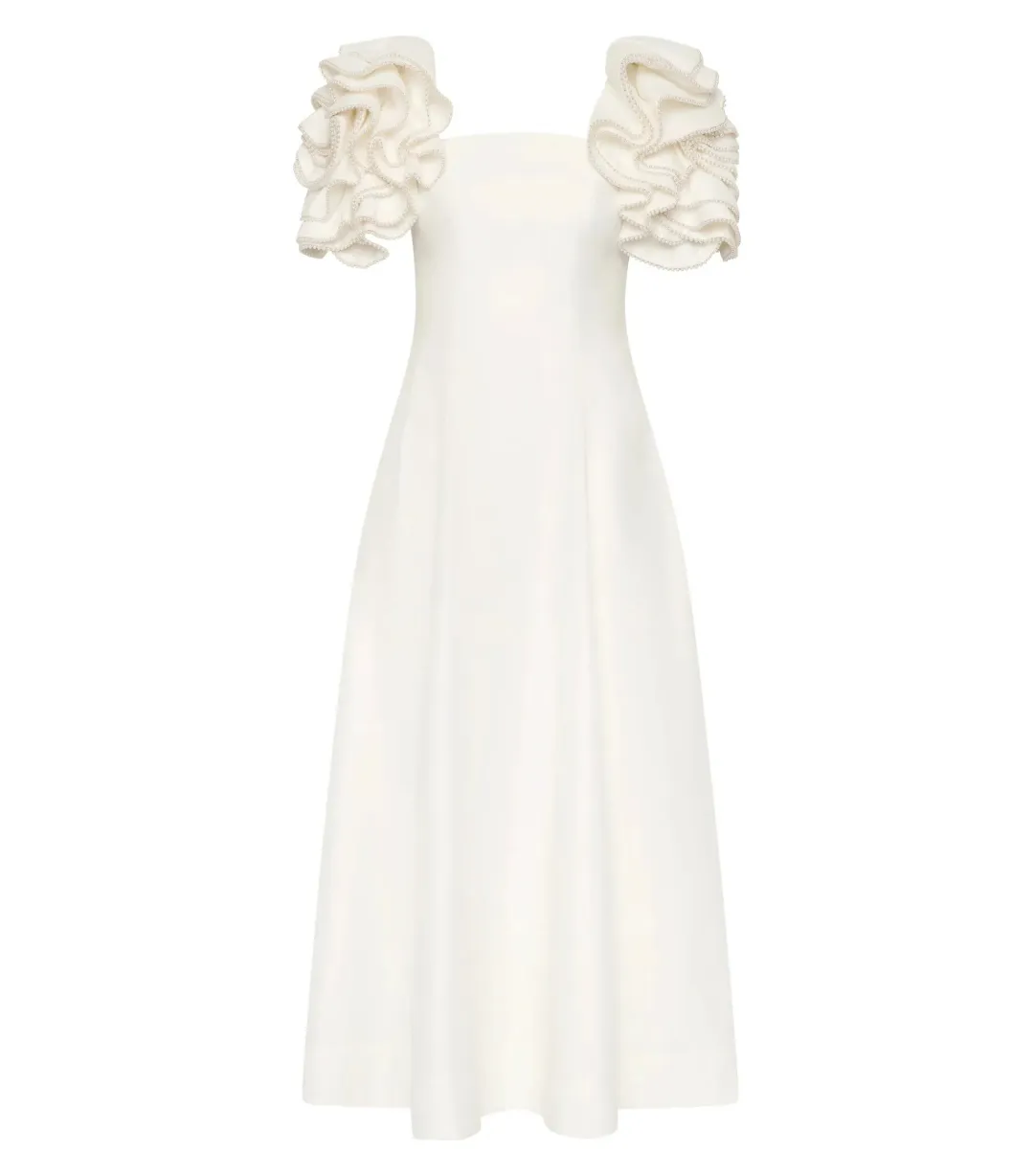 Aje Twyla Midi Dress Ivory Size AU 8 for rent on The Volte - main image