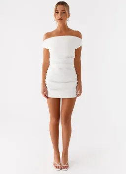PepperMayo -Morgan Off Shoulder Mini Dress - Ivory  for rent on The Volte - image 1