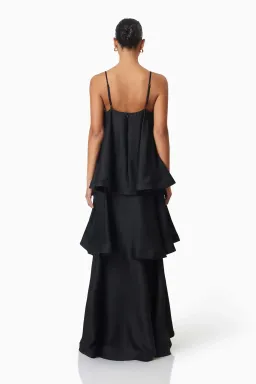 Elliatt Tilly Tiered Maxi Dress Black Size AU 6  for rent on The Volte - image 3