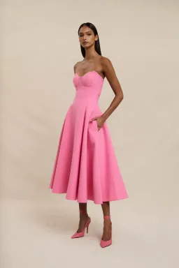 By Johnny Venus Shell Strapless Dress Pink Size AU 10 for rent on The Volte - image 2