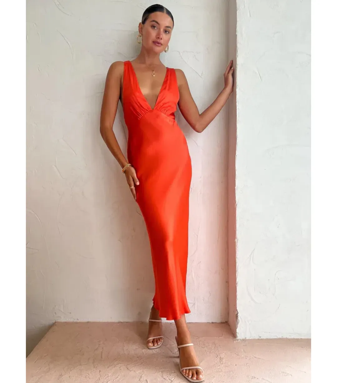 Shona Joy Midi Dress in Hibiscus for rent on The Volte - main image
