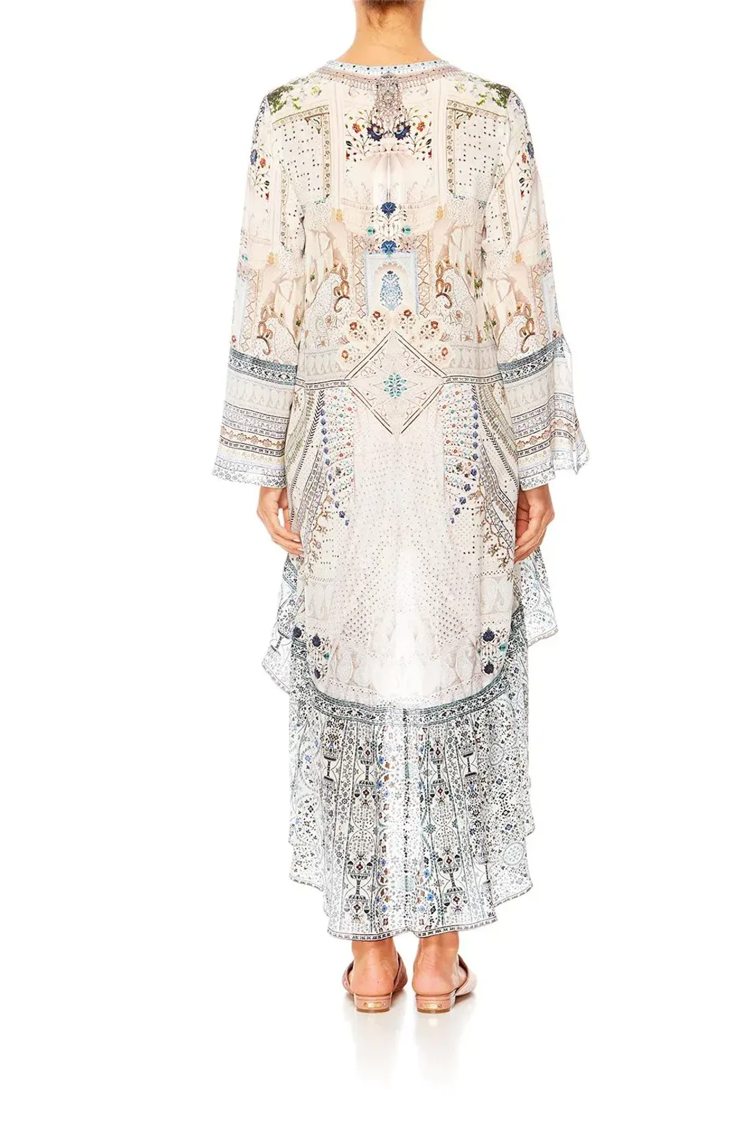 Camilla Breakfast With Silvia Short Dress with High Low Hem Print Size XS for rent on The Volte - main image