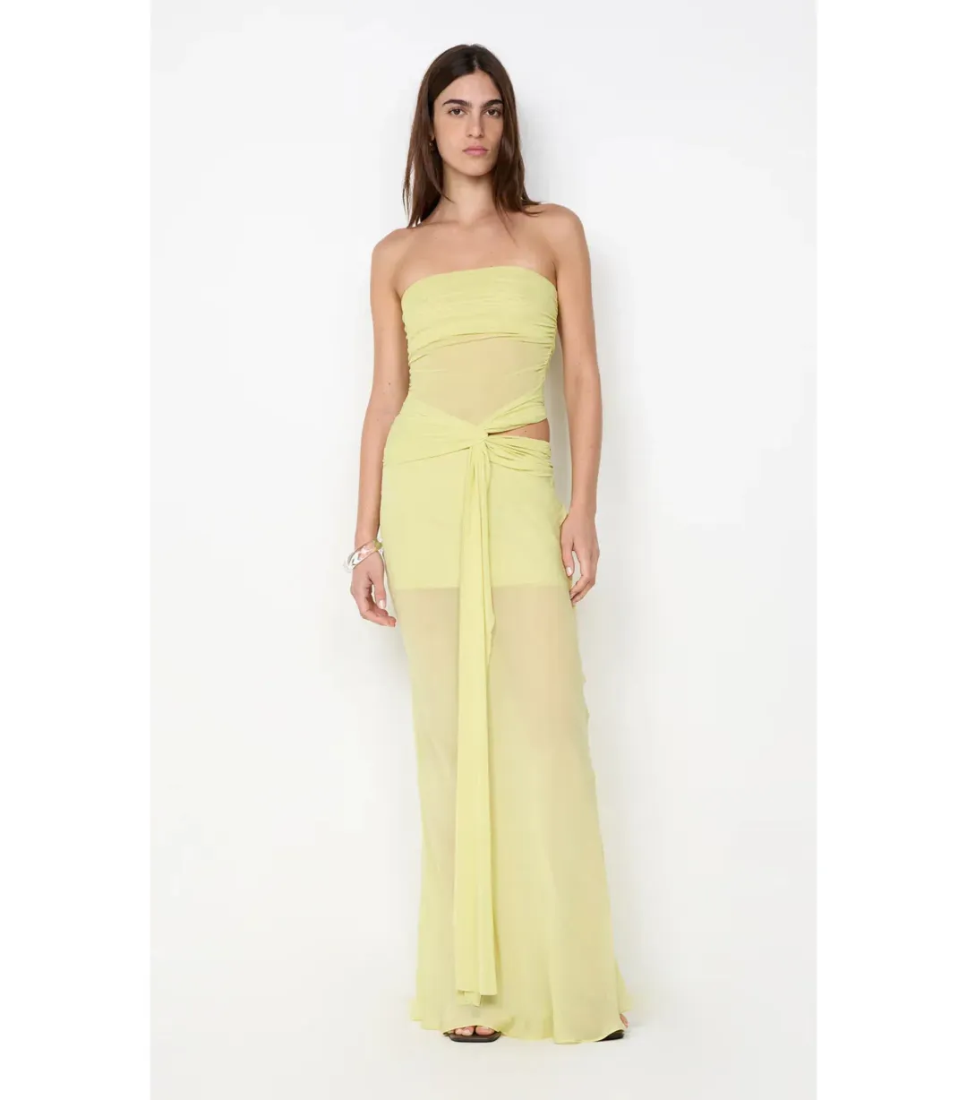 Bec & Bridge Jehnaya Strapless Maxi Dress Citrus Size AU 10 for rent on The Volte - main image