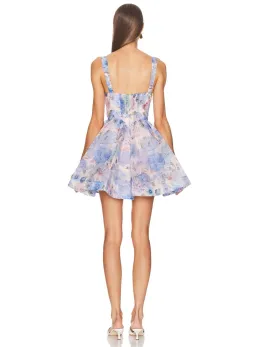 Zimmermann Rebellion Drape Mini Dress Sky Bloom Size 0 / AU 8  for rent on The Volte - image 2