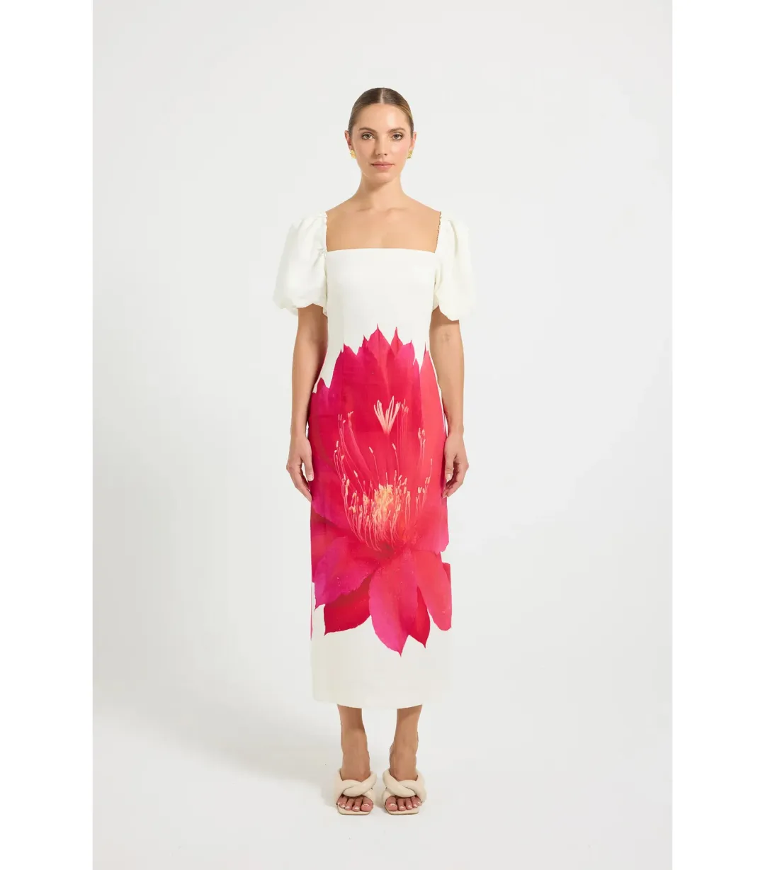 Pasduchas Aurelia Sleeve Midi Dress Floral Size AU 12  for rent on The Volte - main image