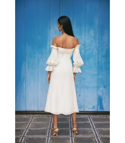 Cult Gaia Ida Midi Dress White Size AU 12 for rent on The Volte - image 2